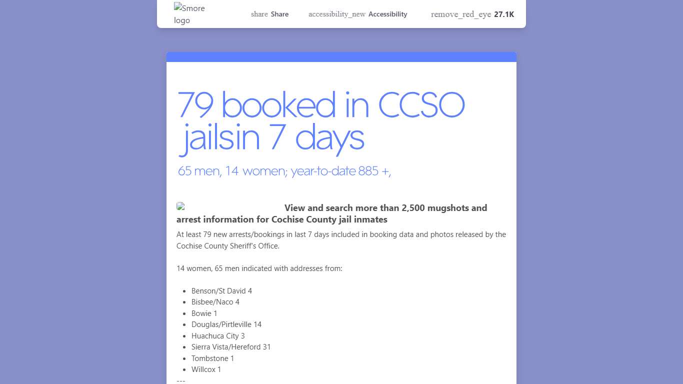 79 booked in CCSO jails in 7 days | Smore Newsletters