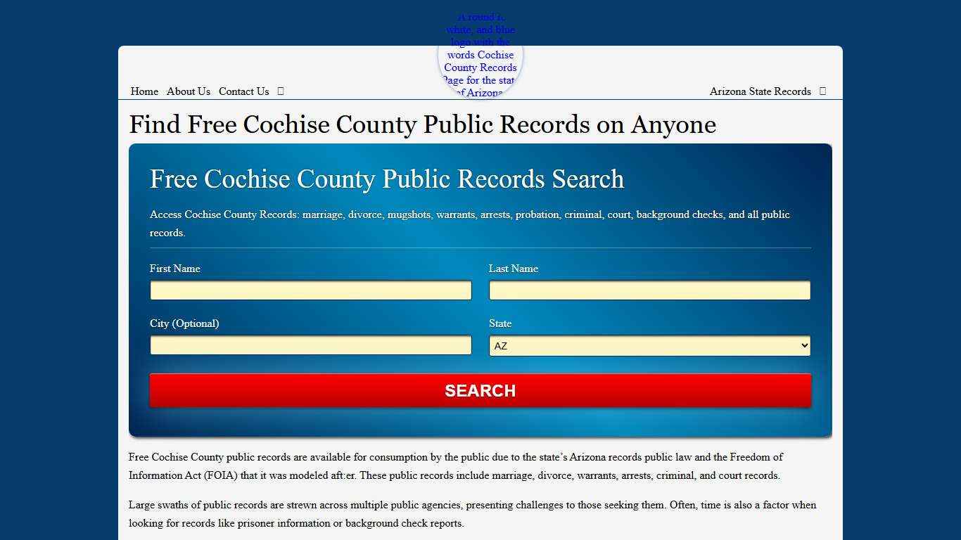 Find Free Cochise County Public Records on Anyone